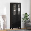 vidaXL Aparador alto 2 pcs Roble Negro Madera de Ingenier&iacute;a y Vidrio