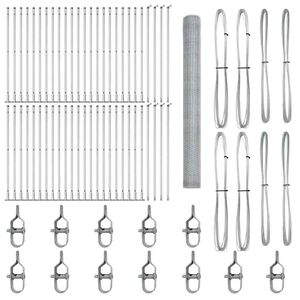 vidaXL Poste de Valla Plateado