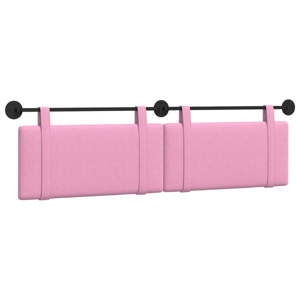 vidaXL Cabecera Colgante Montaje en la pared Rosa 170 x 55 x 5 cm tela