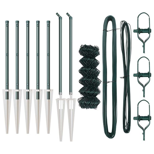 vidaXL Poste de Valla Verde 10 x 0,6 m (malla de 60 x 60 mm)