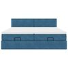 vidaXL Estructura de cama otomana colchones terciopelo azul oscuro