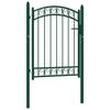 vidaXL Puerta de valla Emmen con arco superior de acero 100x98,5 cm verde