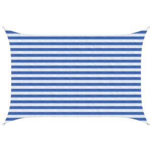 vidaXL Toldo Vela 2 x 3 m HDPE Rectangular Azul y Blanco