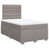 vidaXL Cama box spring con colch&oacute;n tela gris taupe 120x200 cm