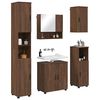 vidaXL Juego de muebles de ba&ntilde;o Montaje en la pared 5 pcs Roble Marr&oacute;n
