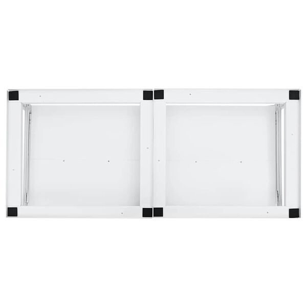 vidaXL Soporte pedestal doble lavadora con estantes extra&iacute;bles blanco