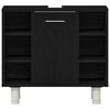 vidaXL Juego de muebles de ba&ntilde;o 3 pcs Negro 30 x 30 x 179,5 cm