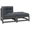 vidaXL Set de muebles de jard&iacute;n 2 pzas con cojines madera pino gris
