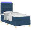 vidaXL Cama tipo Box Spring con colch&oacute;n Azul 90 x 190 cm tela