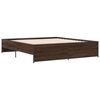 vidaXL Estructura cama madera ingenier&iacute;a metal marr&oacute;n roble 200x200 cm