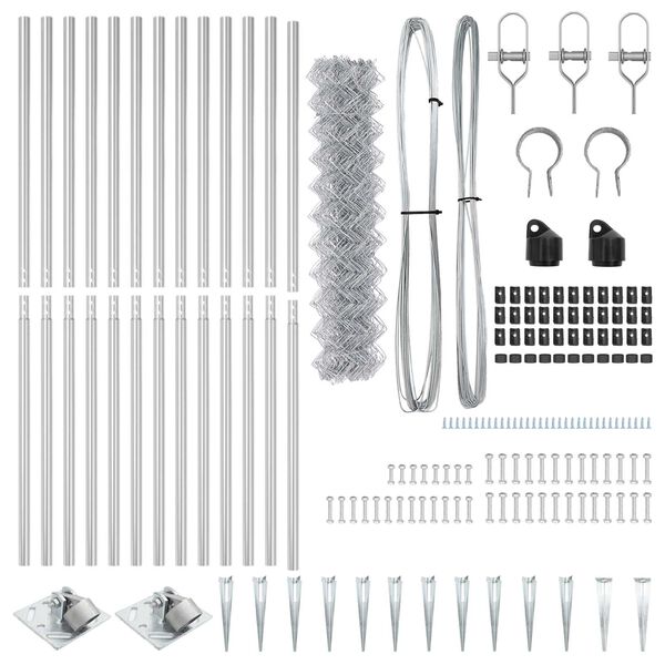 vidaXL Poste de Valla Plateado 25 x 1,2 m (malla de 60 x 60 mm) Acero