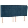 vidaXL Cabecero con orejas de terciopelo azul oscuro 203x23x118/128 cm