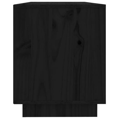 vidaXL Mueble para TV de madera maciza de pino negro 110,5x35x44 cm