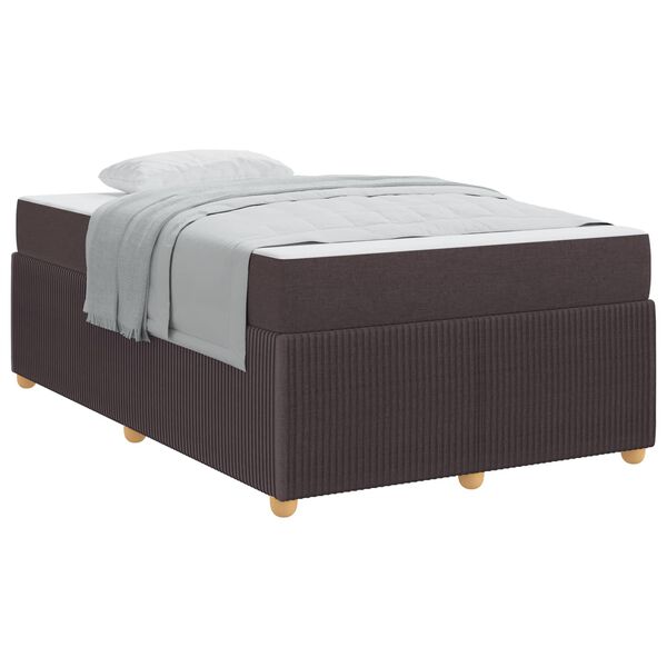 vidaXL Estructura de cama con colch&oacute;n Marr&oacute;n Oscuro 120 x 200 cm tela