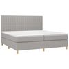 vidaXL Cama box spring con colch&oacute;n tela gris claro 200x200 cm