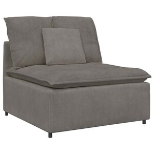 vidaXL M&oacute;dulo central de sof&aacute; modular con cojines, gris claro, 100 cm