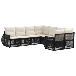 vidaXL Conjunto de sof&aacute;s de jard&iacute;n 8 uds. 8-N&uacute;mero de plazas Negro