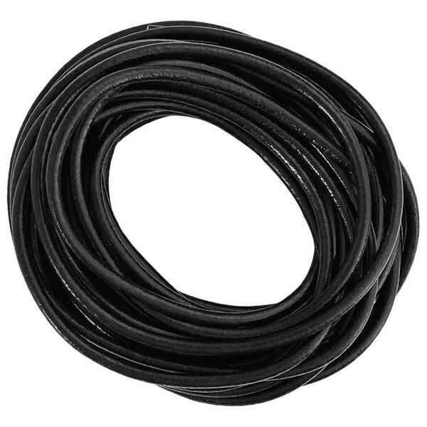 vidaXL Cord&oacute;n de cuero Negro &Oslash;5 mm x 50 m Cuero