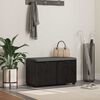 vidaXL Banco de entrada con coj&iacute;n Roble Negro 80 x 38 x 46 cm