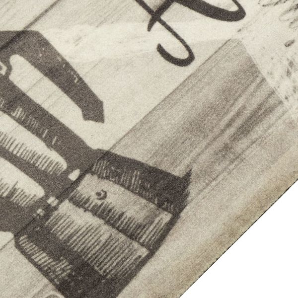 vidaXL Alfombra de cocina lavable terciopelo gris caf&eacute; 60x180 cm