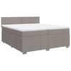 vidaXL Cama box spring con colch&oacute;n tela gris taupe 200x200 cm