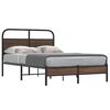 vidaXL Estructura de cama sin colch&oacute;n 135x190 cm madera marr&oacute;n roble