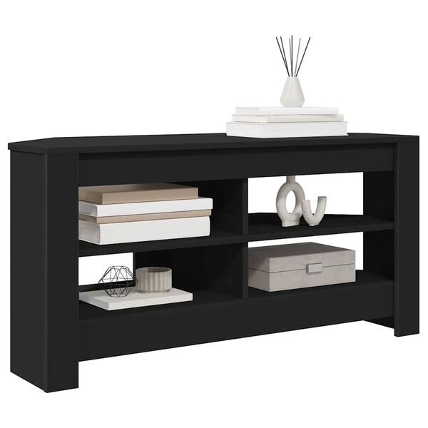 vidaXL MuebledeTVdeesquina Negro 102 x 40,5 x 45 cm