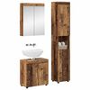 vidaXL Juego de muebles de ba&ntilde;o con estante TULUM Madera vieja