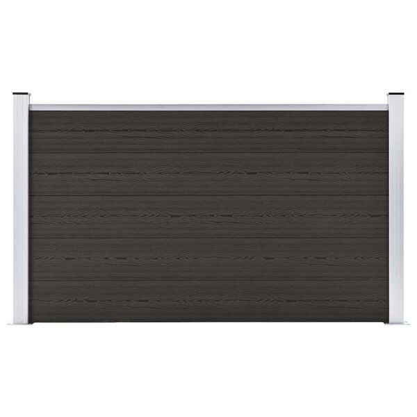 vidaXL Panel de valla WPC negro 180x105 cm