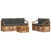 vidaXL Conjunto de sof&aacute;s de exterior 6 uds. Natural y Antracita