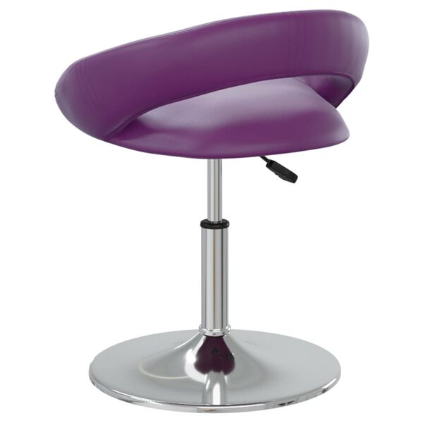 vidaXL Silla de comedor giratoria de cuero sint&eacute;tica morado