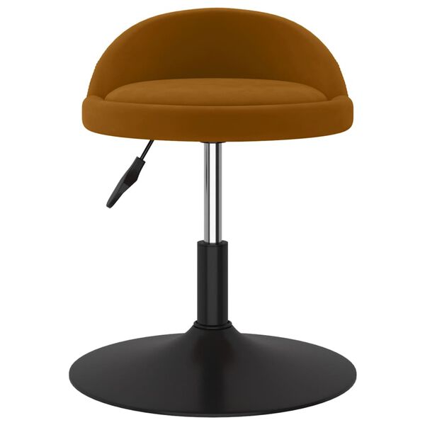 vidaXL Silla de comedor giratoria de terciopelo marr&oacute;n