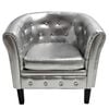 vidaXL Sill&oacute;n de cuero sint&eacute;tico plateado