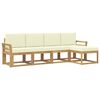 vidaXL Conjunto de sof&aacute;s de exterior 5 pcs Madera de Acacia S&oacute;lida