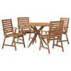 vidaXL Juego de comedor de jard&iacute;n 5 piezas madera maciza de acacia