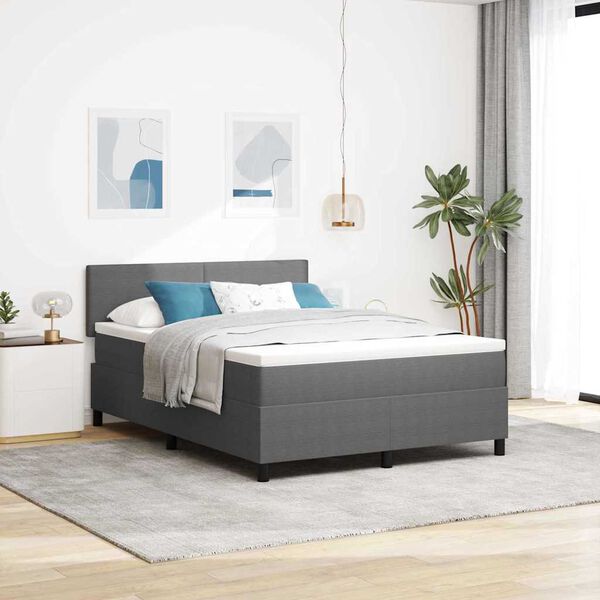 vidaXL Cama tipo Box Spring Gris claro y . 140 x 190 cm Tela de Pana