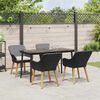 vidaXL Conjunto de Comedor de Jard&iacute;n 5 pcs Negro rat&aacute;n sint&eacute;tico