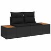vidaXL Conjunto de sof&aacute; de jard&iacute;n 6 pcs Negro Rattan de Poli&eacute;ster