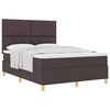 vidaXL Cama tipo Box Spring Marr&oacute;n Oscuro 140 x 200 cm tela