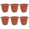 vidaXL Maceta Redonda para Flores 6 uds. Rojo Ladrillo &Oslash; 26 x 21.5 cm