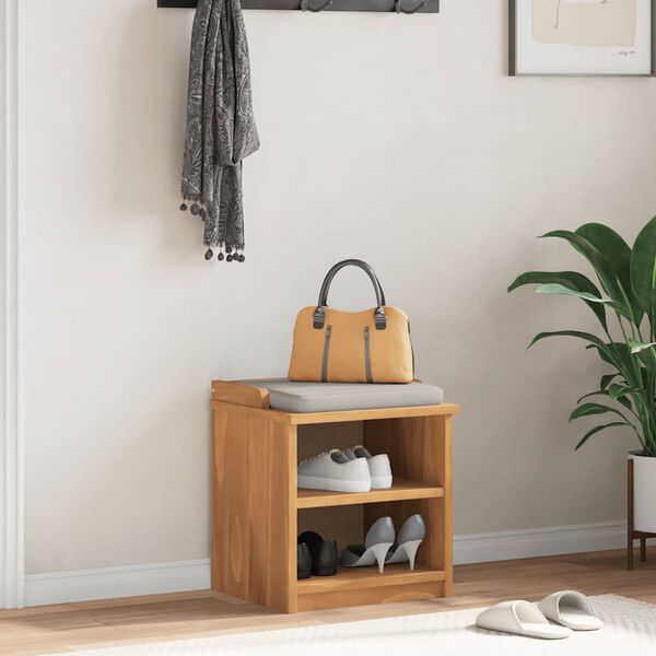vidaXL Banco de recibidor SANDNES madera maciza de pino 45x40x50 cm