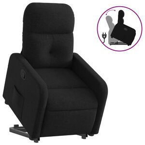 vidaXL Sill&oacute;n reclinable elevable tela negro