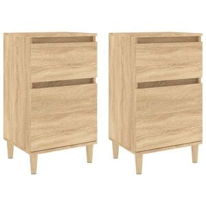 vidaXL Mesitas de noche 2 uds color roble sonoma 40x35x70 cm