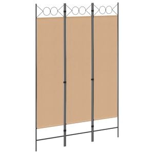 vidaXL Biombo de 3 Paneles Beige 120 x 180 cm Tela