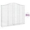 vidaXL Cestas gaviones 11 uds forma de arco hierro 200x30x160/180 cm