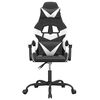 vidaXL Silla gaming giratoria cuero sint&eacute;tico negro y blanco