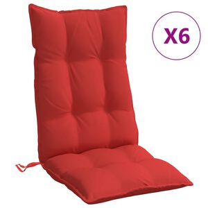 vidaXL Cojines de silla con respaldo alto 6 uds tela Oxford rojo