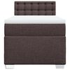 vidaXL Cama box spring con colchón tela marrón oscuro 100x200 cm