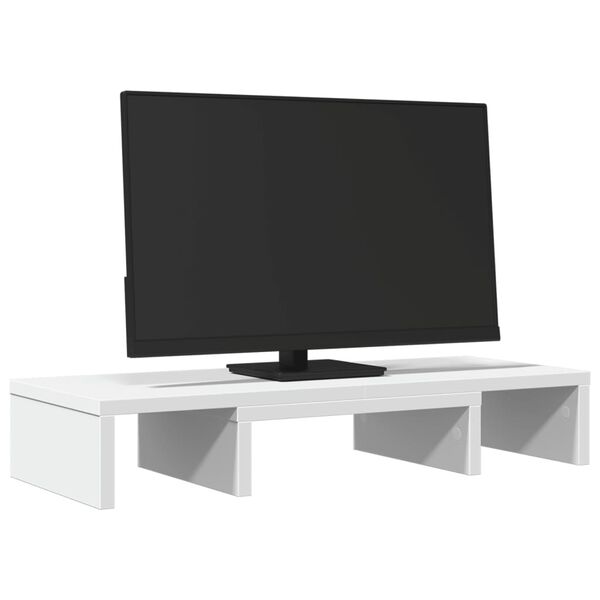 vidaXL Soporte para pantalla ajustable madera blanco 60x24x10,5 cm