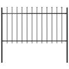 vidaXL Valla de jard&iacute;n Woerden con punta de lanza de acero, 170 x 100 cm, negro